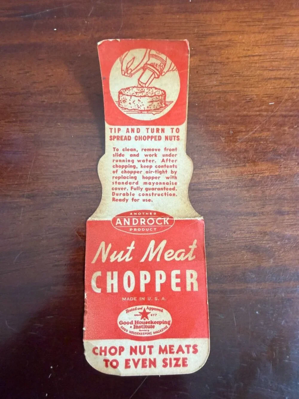 Vintage Androck Brand Nut Meat Chopper, 1930-1950